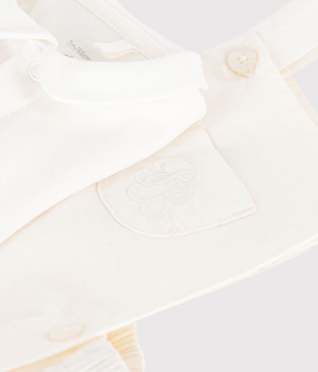 2-teiliges Baby-Set aus Baumwolle/Leinen mit Stickereien vielfarbig