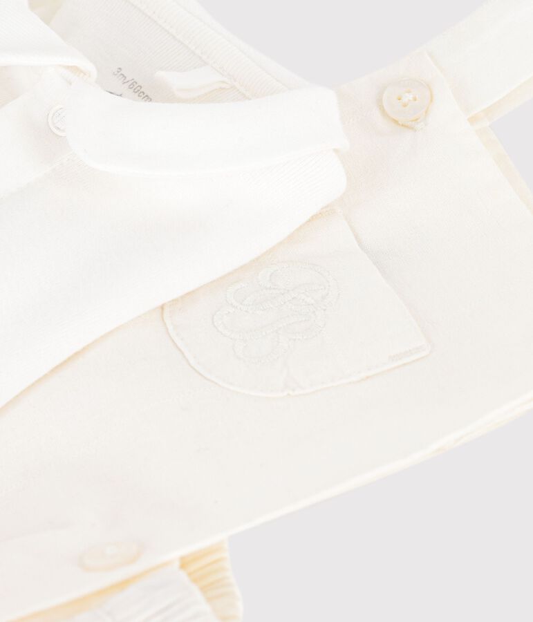 2-teiliges Baby-Set aus Baumwolle/Leinen mit Stickereien vielfarbig