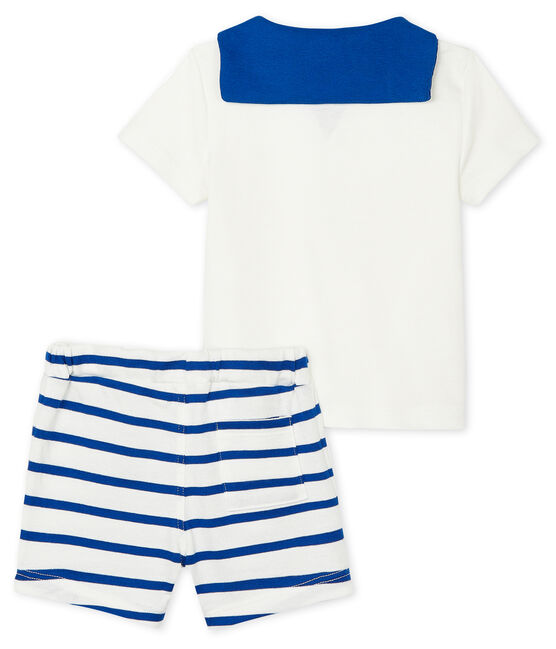 Zweiteiliges Baby-Set für Jungen weiss MARSHMALLOW/blau SURF