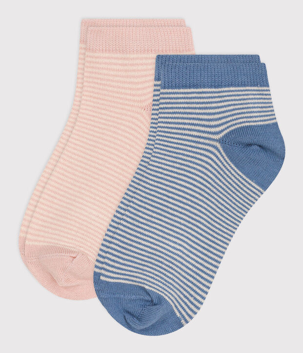 2er-Set Kindersocken mit Ringelstreifen aus Baumwolle vielfarbig