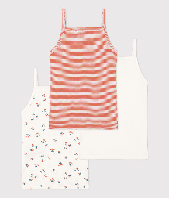 3er-Set Spaghetti-Tops aus Baumwolle mit Blumenmuster für Mädchen variante 1