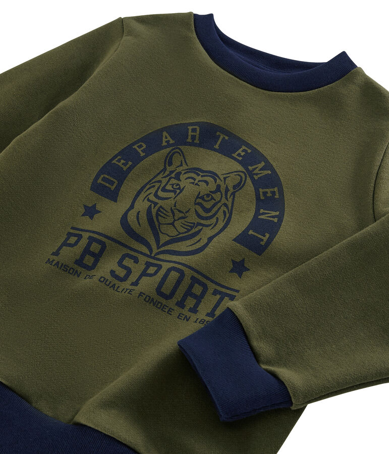 Kinder-Sweatshirt f&uuml;r Jungen gr&uuml;n MILITARY