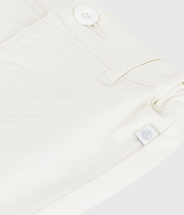 Baby-Shorts aus einfarbiger Baumwolle weiss