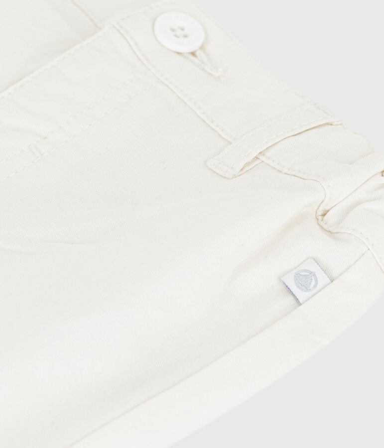 Baby-Shorts aus einfarbiger Baumwolle weiss MARSHMALLOW