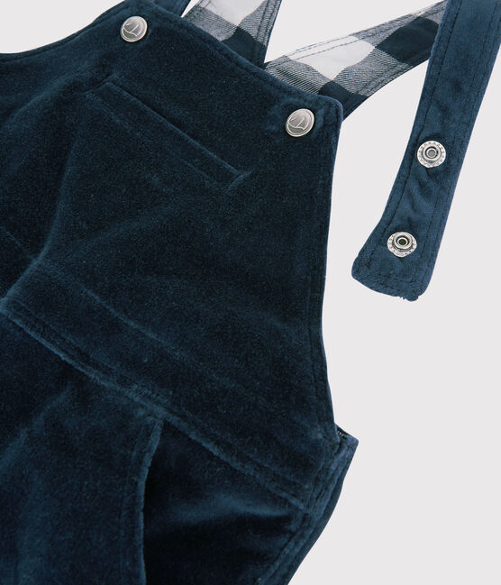 Baby-Latzhose aus Velours. blau SMOKING