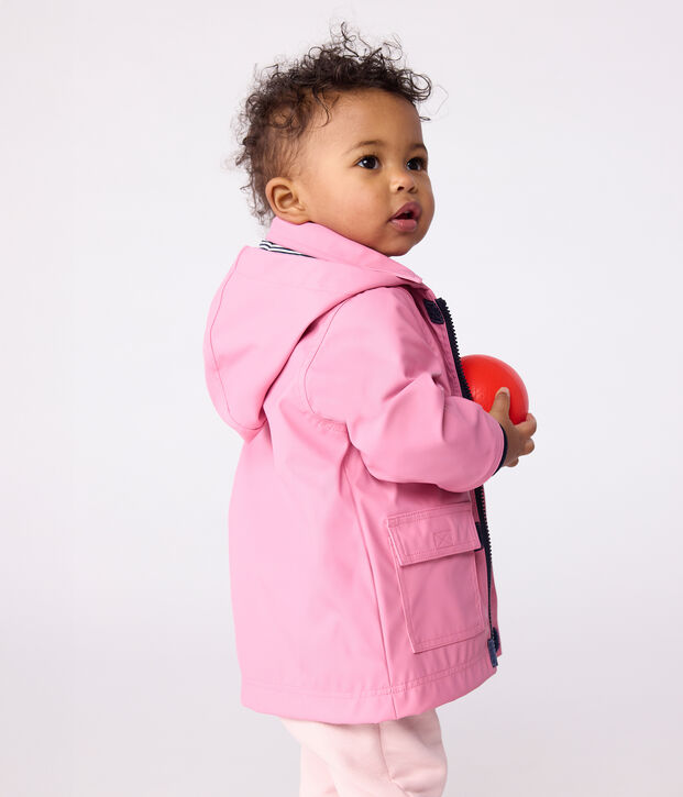 Ikonische einfarbige Baby-Regenjacke rosa