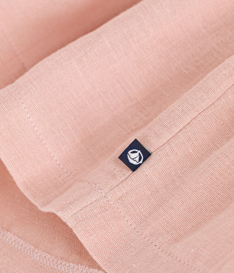 Kurz&auml;rmeliges Kleid aus dickem Jersey und Baumwollgaze, Kinder/M&auml;dchen rosa/rosa