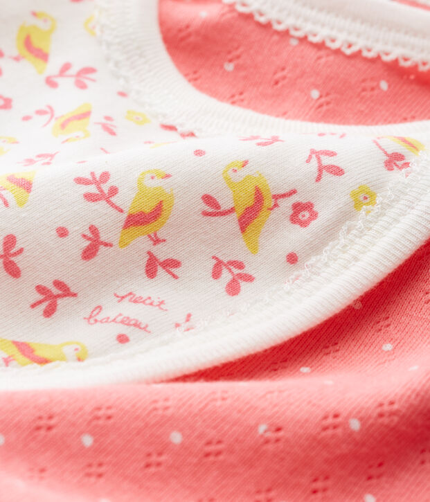 Baby-Kurzoverall M&auml;dchen rosa/weiss