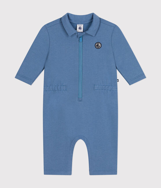 Langer Baby-Overall aus Molton blau BEACH