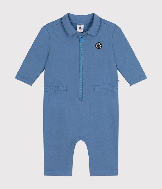 Langer Baby-Overall aus Molton blau