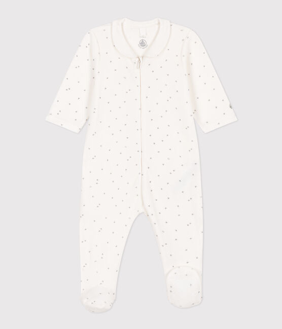 Baby-Pyjama aus Nicki mit Sternenmotiv weiss MARSHMALLOW/grau GRIS