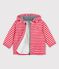 Warme Baby-Windjacke aus recyceltem Polyester rot PEPS/weiss MARSHMALLOW