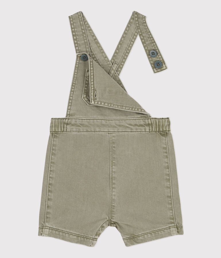 Kurze Baby-Latzhose aus Denim gr&uuml;n