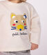 Langärmeliges Baby-T-Shirt aus Baumwolle mit Katzenmotiv