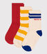 3er-Set gestreifte Kindersocken aus Baumwolle