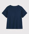 Einfarbiges T-Shirt aus Baumwolle/Leinen Damen blau MEDIEVAL