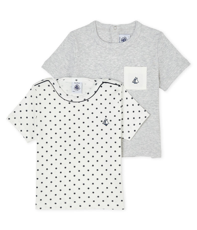 Set aus 2 Baby-T-Shirts f&uuml;r Jungen vielfarbig