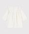 Langärmeliges Baby-Kleid aus Fein-Cord mit Allover-Stickereien naturfarben MILK/ ARGENT