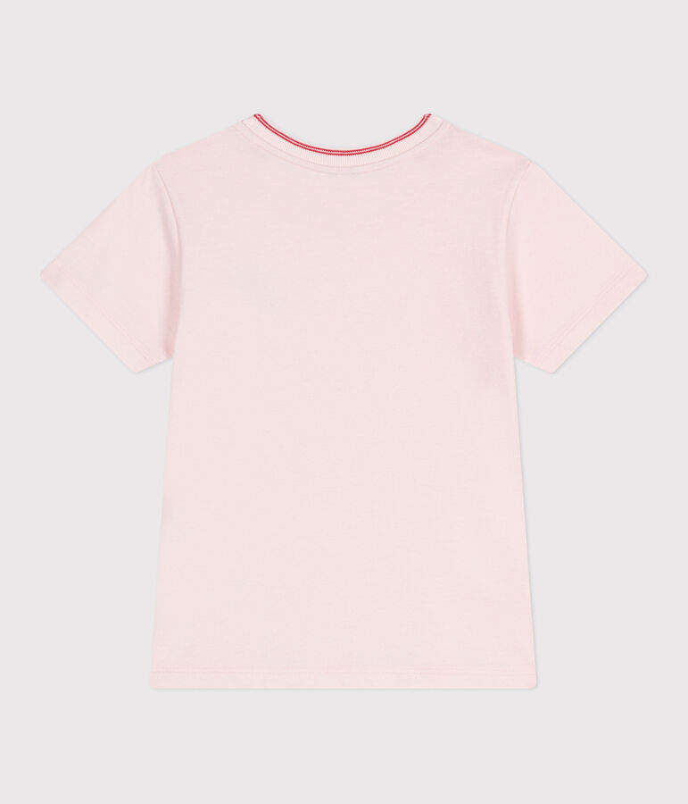 Kurz&auml;rmeliges Kinder-T-Shirt aus einfarbiger Baumwolle rosa