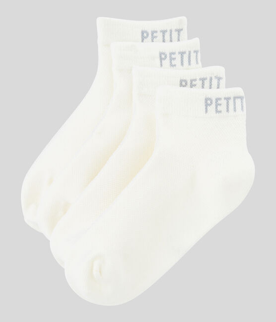 Set mit 2 Paar Kindersocken für Jungen weiss MARSHMALLOW