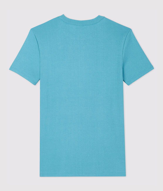 Damen-T-Shirt aus Baumwolle mit V-Ausschnitt blau MIROIR