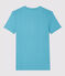 Damen-T-Shirt aus Baumwolle mit V-Ausschnitt blau MIROIR