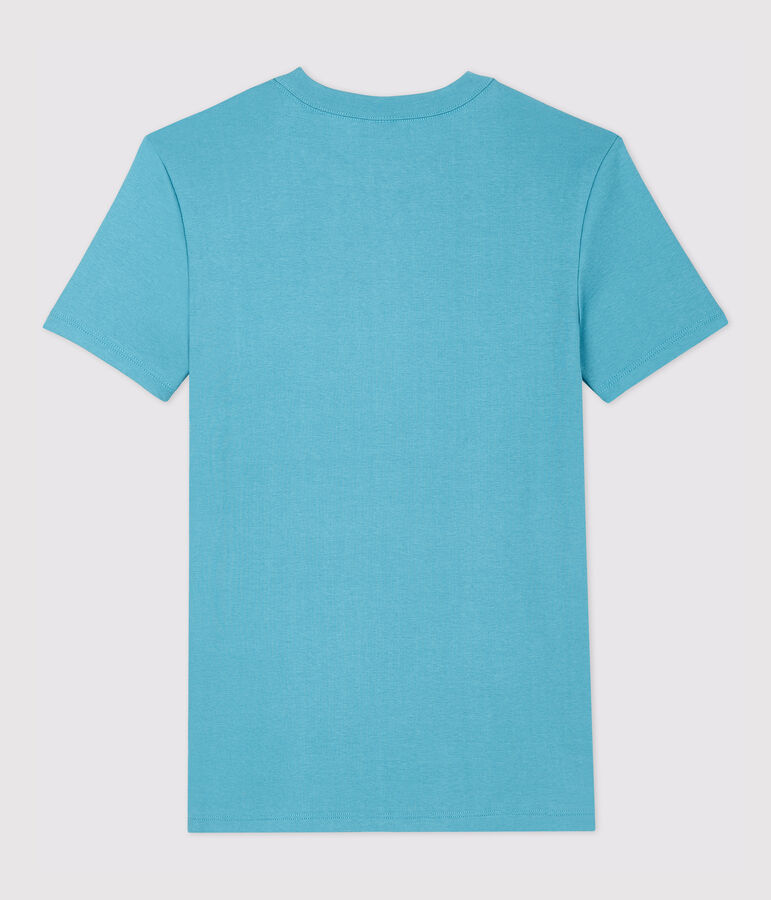 Damen-T-Shirt aus Baumwolle mit V-Ausschnitt blau