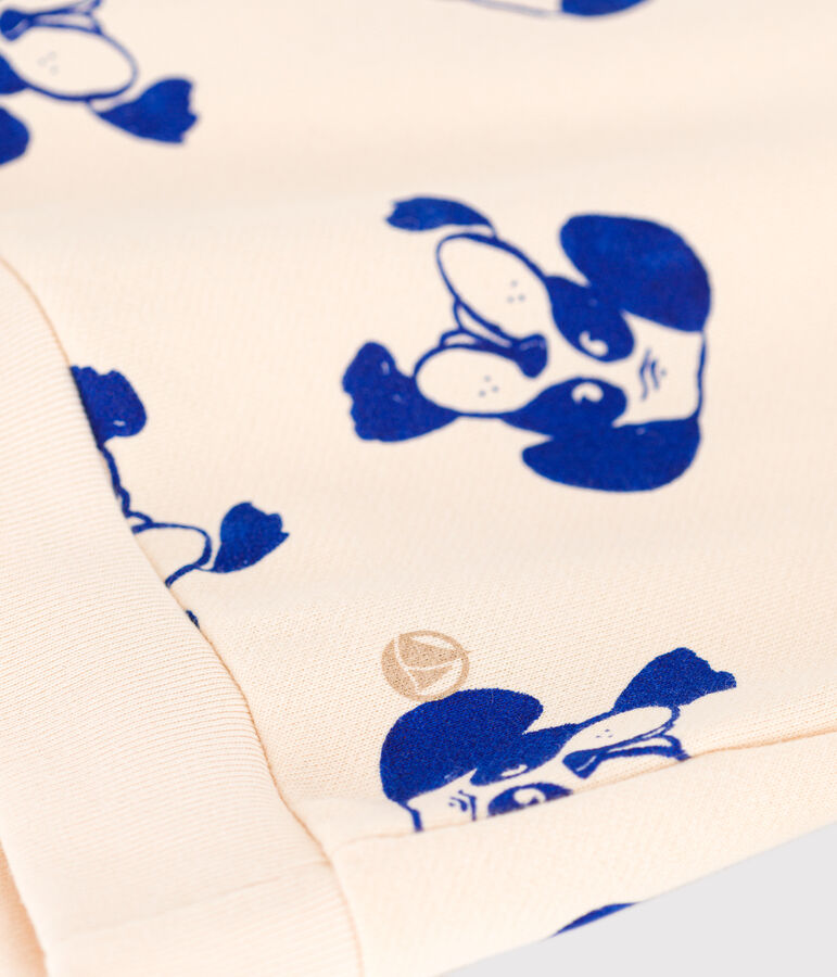 Sweatshirt mit Printmotiv aus Molton naturfarben/blau