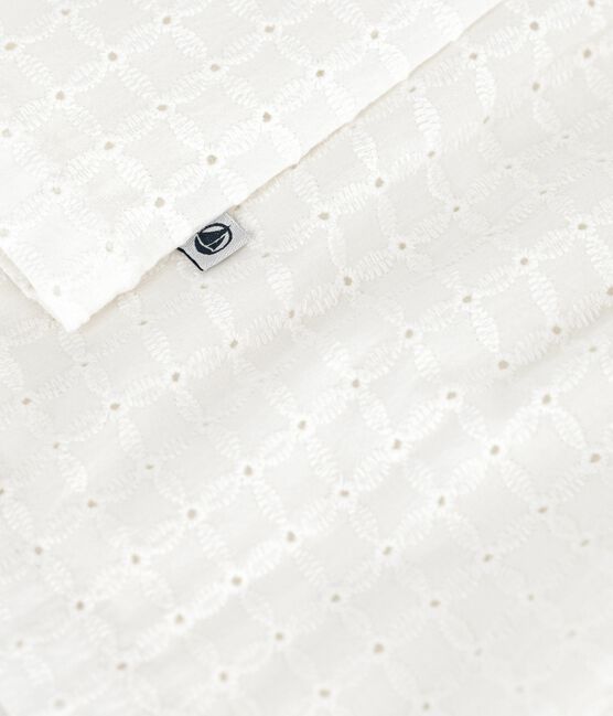Ärmelloses weißes Baby-Kleid aus Baumwolle mit Lochspitze weiss MARSHMALLOW