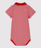 Kurzärmeliger Baby-Body mit Polo-Kragen aus Baumwolle für Jungen rot TERKUIT/weiss MARSHMALLOW