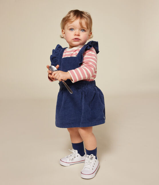 Baby-Streifenshirt "Marinière" aus festem Baumwollstoff rosa ROSEWOOD/ AVALANCHE