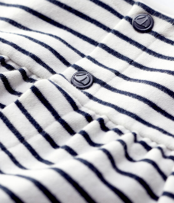 Baby-Cardigan aus Molton weiss MARSHMALLOW/blau SMOKING