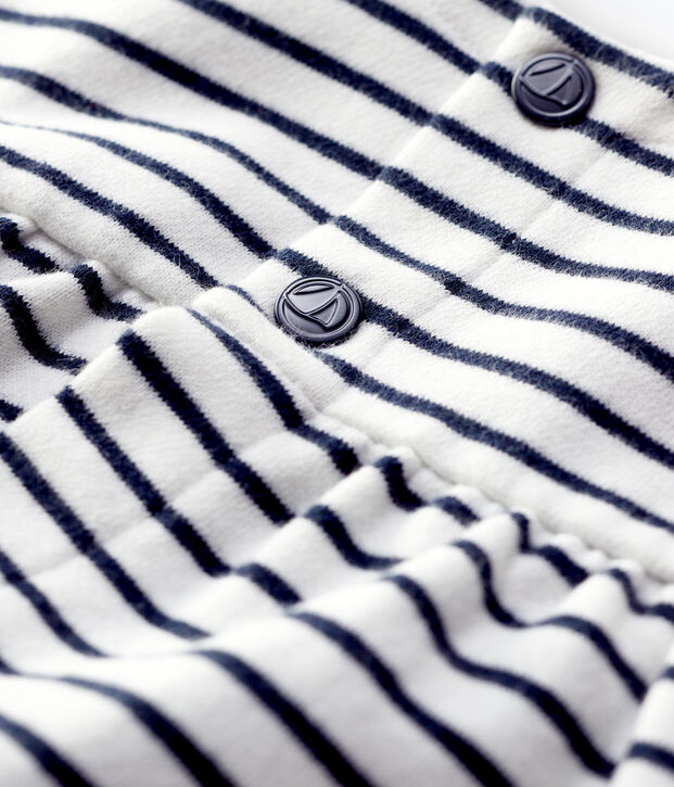 Baby-Cardigan aus Molton weiss/blau