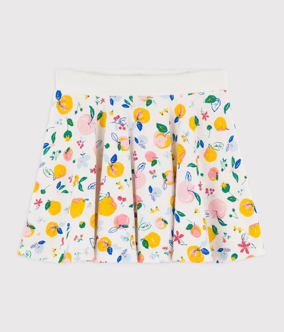 Kinderrock aus Baumwolle für Mädchen weiss MARSHMALLOW/weiss MULTICO