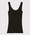 Damen-Tanktop aus Wolle und Baumwolle schwarz NOIR