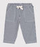 Baby-Hose aus Leinenstoff blau MEDIEVAL/weiss MARSHMALLOW