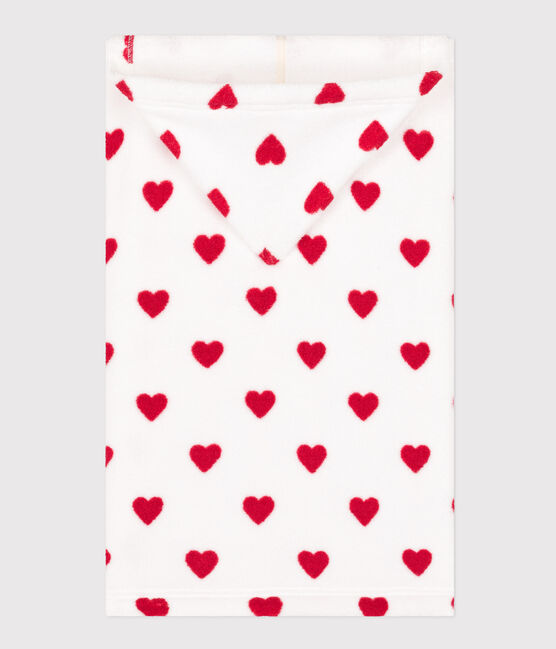 Baby-Badehandtuch mit Herzmotiv aus Frottee  weiss MARSHMALLOW/rot TERKUIT