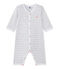 Baby-Jungen-Strampler ohne Fuß grau POUSSIERE/weiss ECUME