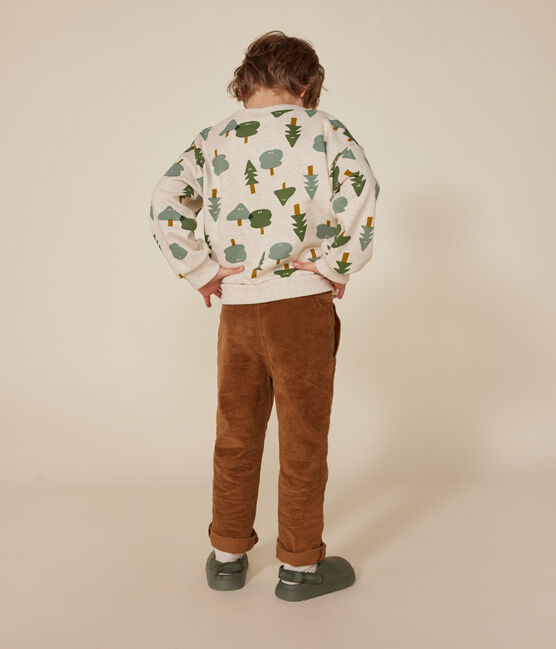 Kinder-Sweatshirt aus Molton für Jungen beige MONTELIMAR/weiss MULTICO