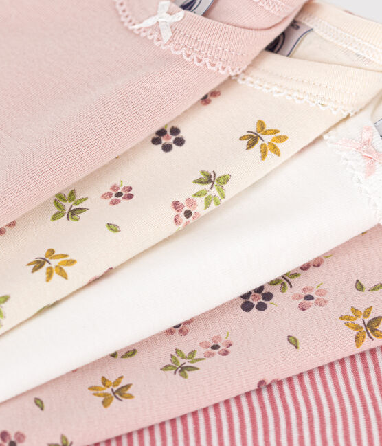 5er-Set langärmelige Bodys aus Baumwolle mit Blumenmotiv für Babys variante 1