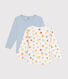 2er-Set langärmelige Kinder-T-Shirts aus Baumwolle mit Sternenmotiv