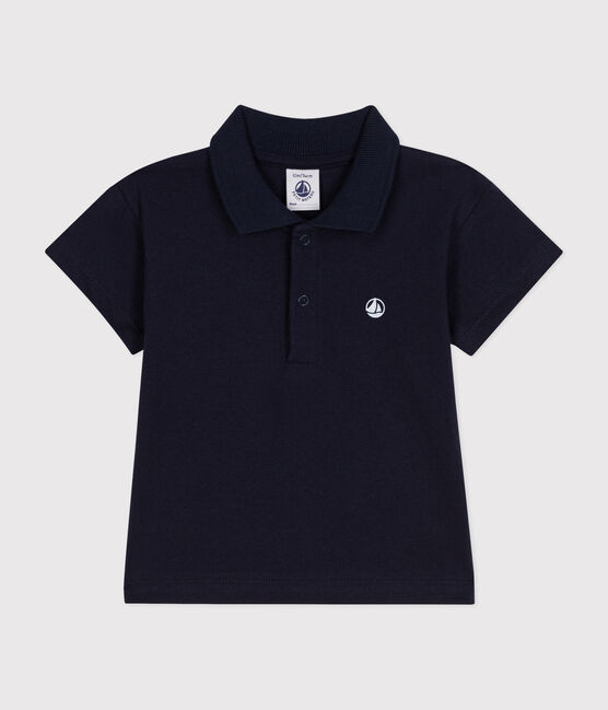 Kurzärmeliges Baby-Poloshirt aus Baumwolle blau SMOKING
