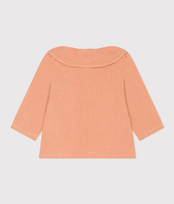 Langärmelige Babybluse aus Musselin-Stoff rosa SIENNA