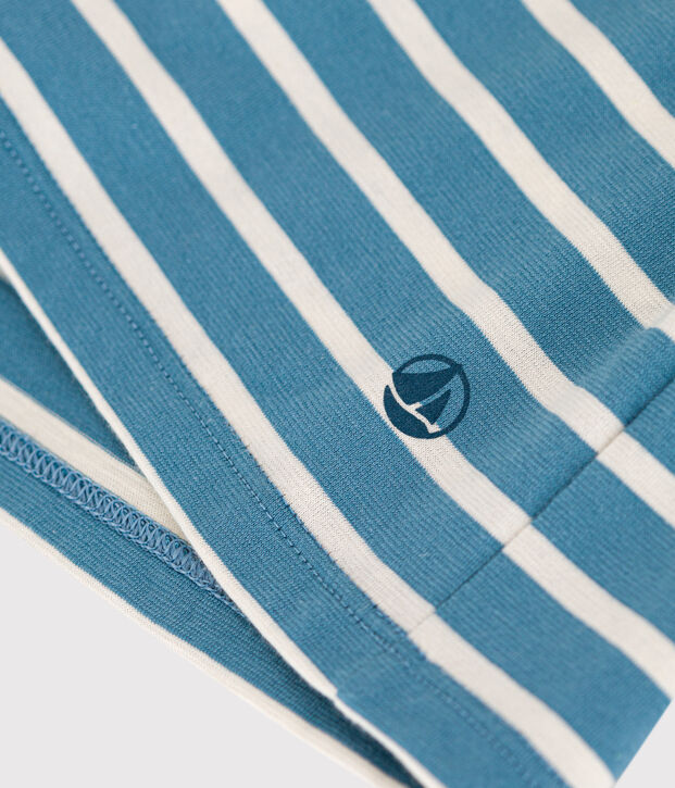 T-Shirt LE DROIT aus Baumwolle mit Rundhalsausschnitt blau/naturfarben