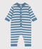 Baby-Overall aus Woll- und Baumwollstrick mit Streifen blau ADRIATIC/ CO2