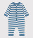 Baby-Overall aus Woll- und Baumwollstrick mit Streifen