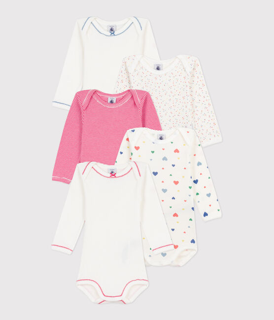 Set langärmeliger Baby-Bodys aus Baumwolle mit Herzmotiv variante 1