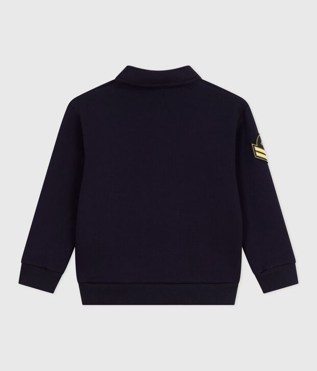 Kinder-Sweatshirt im Polo-Stil aus einfarbiger Baumwolle SMOKING