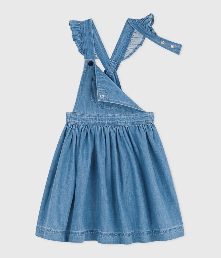 Kinder-Latzkleid aus Baumwolle blau DENIM CLAIR