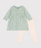 Baby-Kleid und Leggings aus Baumwolle grün HERBIER/weiss MULTICO